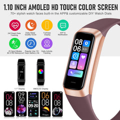 Fitness Tracker With 24 7 Heart Rate Blood Oxygen Sleep Monitor IP68 Waterproof For Women Men