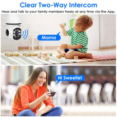 E27 WiFi Bulb Camera 1080P FHD WiFi IP Pan Tilt Security Surveillance Camera With Two-Way Audio Full Color Night Vision Flood Light Motion Tracking Siren Function APP Control