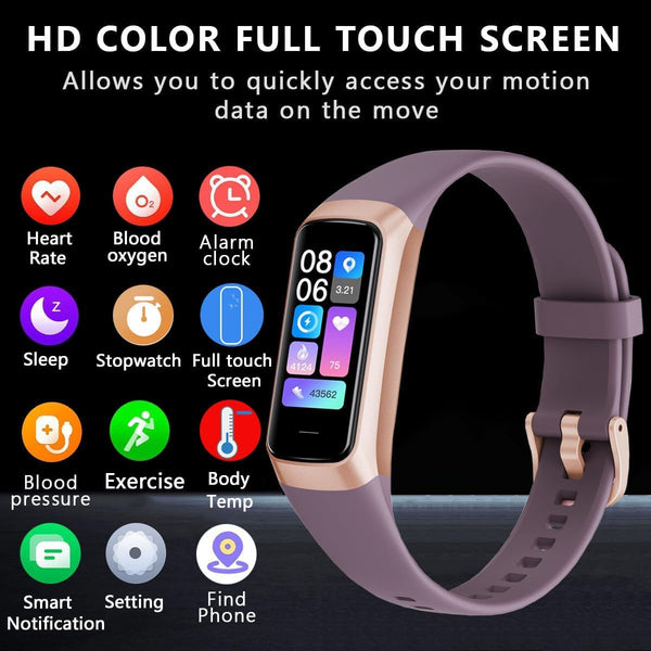 Fitness Tracker With 24 7 Heart Rate Blood Oxygen Sleep Monitor IP68 Waterproof For Women Men