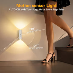 Magnetic RGB LED Night Light Smart Motion Sensor USB Rechargeable Ambient Lamp